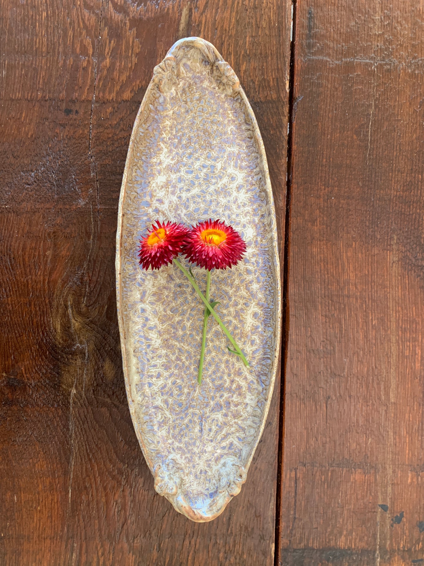 Handmade Pottery Serving Tray with Speckled Glaze, Unique Wedding Gift, Holiday Charcuterie, Sushi Tray