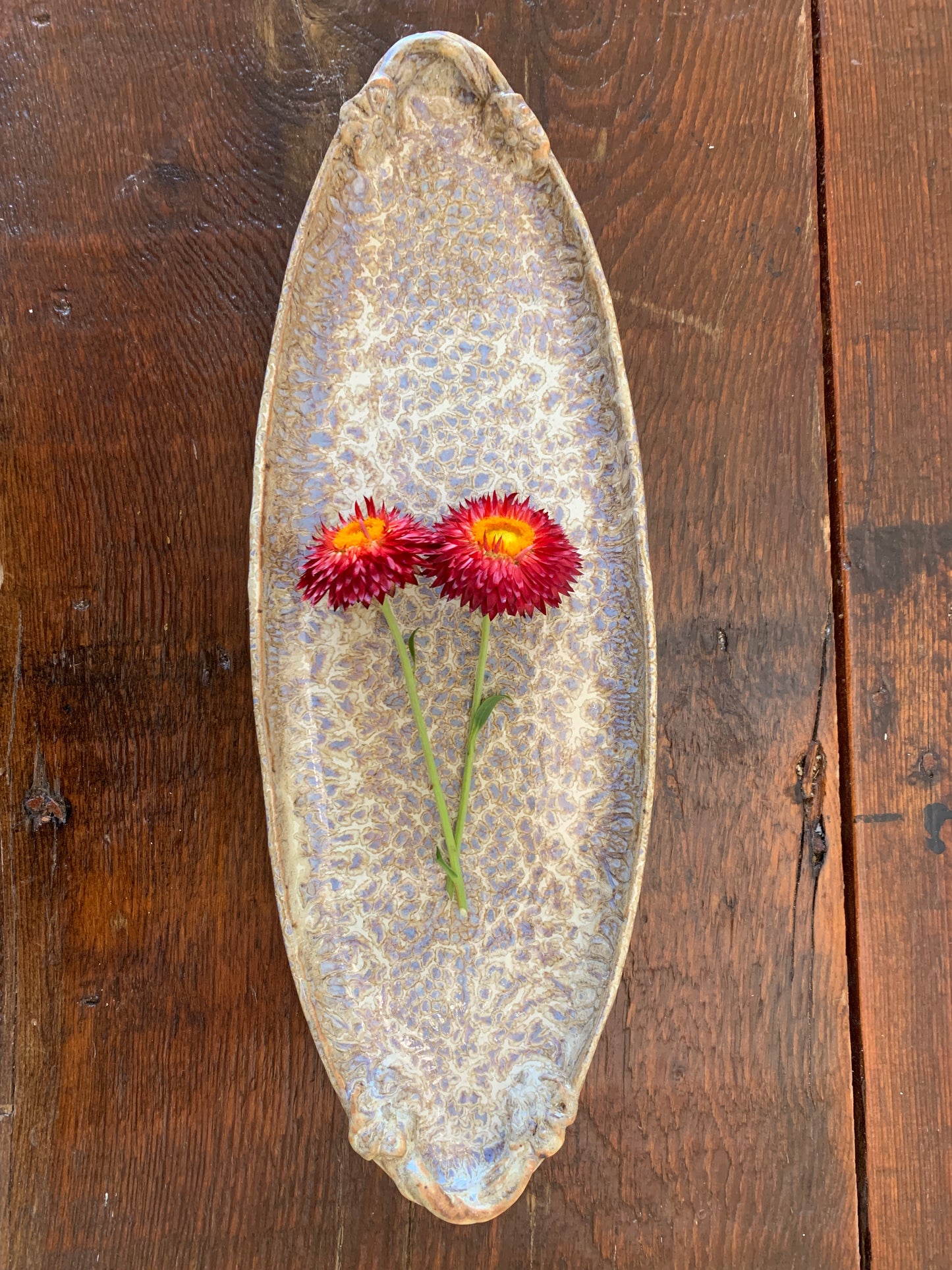 Handmade Pottery Serving Tray with Speckled Glaze, Unique Wedding Gift, Holiday Charcuterie, Sushi Tray