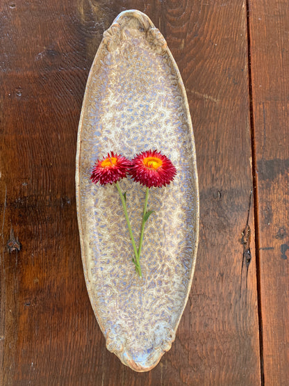 Handmade Pottery Serving Tray with Speckled Glaze, Unique Wedding Gift, Holiday Charcuterie, Sushi Tray