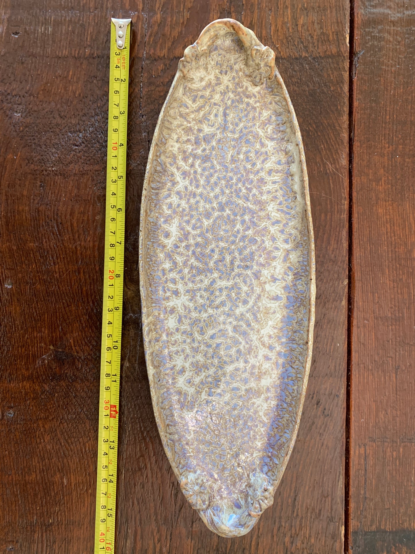 Handmade Pottery Serving Tray with Speckled Glaze, Unique Wedding Gift, Holiday Charcuterie, Sushi Tray