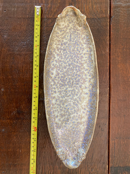 Handmade Pottery Serving Tray with Speckled Glaze, Unique Wedding Gift, Holiday Charcuterie, Sushi Tray