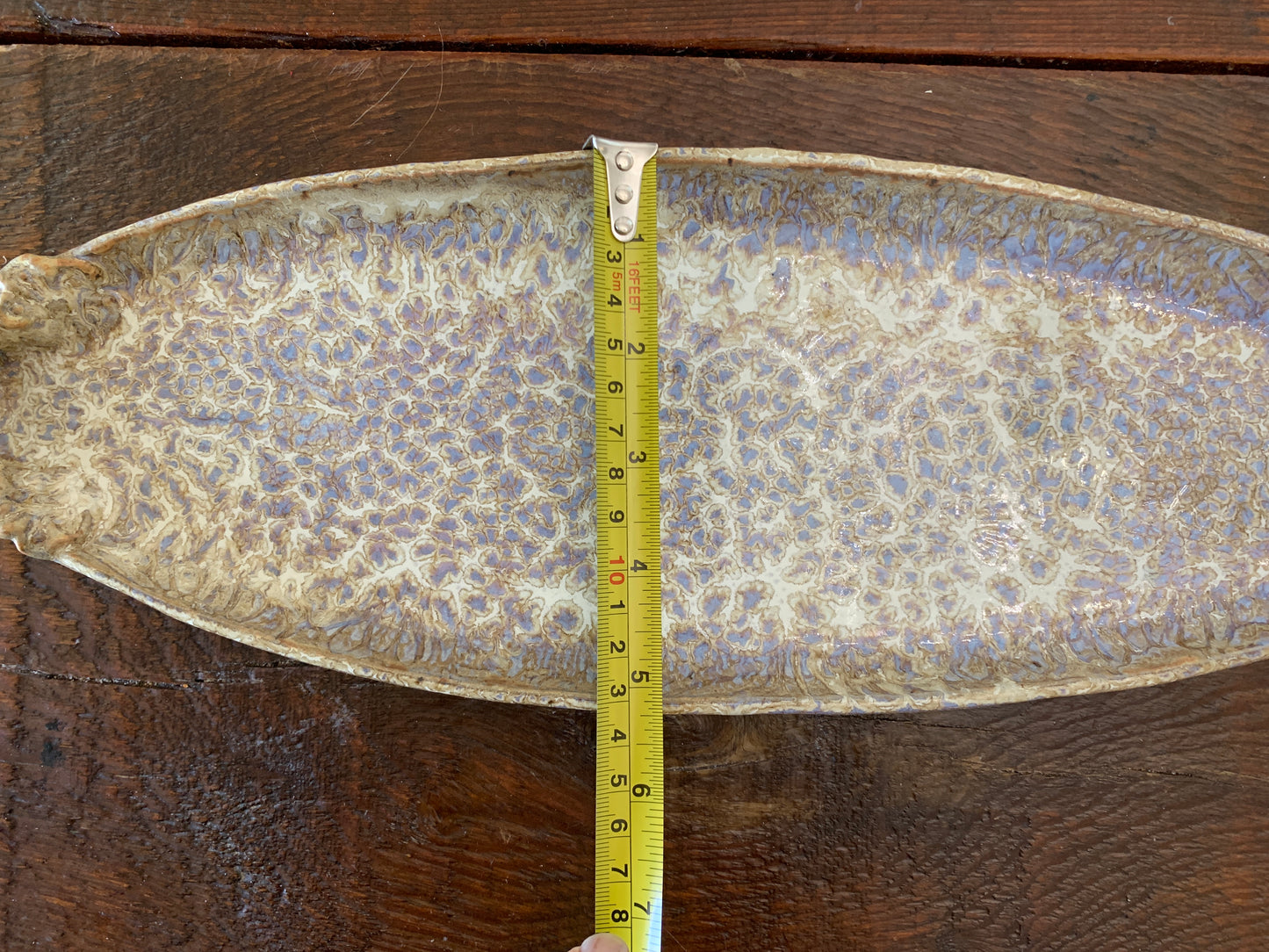 Handmade Pottery Serving Tray with Speckled Glaze, Unique Wedding Gift, Holiday Charcuterie, Sushi Tray