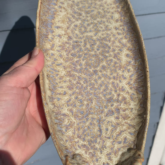 Handmade Oval Serving Tray with Speckled Glaze